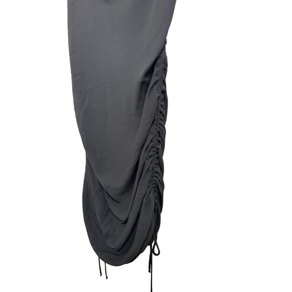 Krisa Women Black Cami Ruched Drawstring‎ Mini Bodycon Dress Size Small NWT - Picture 4 of 6